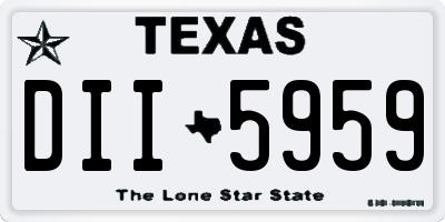 TX license plate DII5959