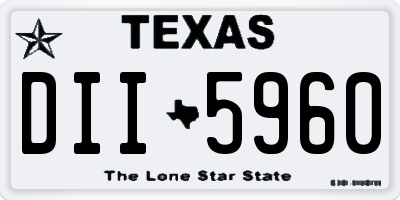 TX license plate DII5960