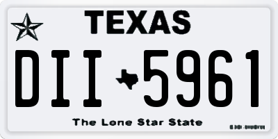 TX license plate DII5961