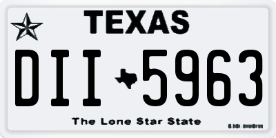 TX license plate DII5963