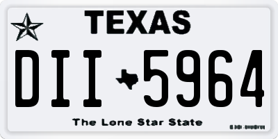 TX license plate DII5964