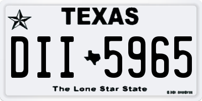 TX license plate DII5965