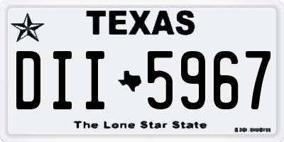TX license plate DII5967