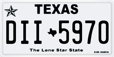 TX license plate DII5970