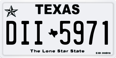 TX license plate DII5971