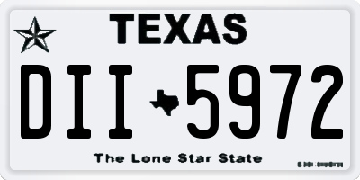 TX license plate DII5972