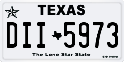 TX license plate DII5973