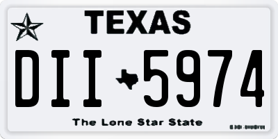 TX license plate DII5974