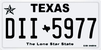TX license plate DII5977