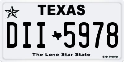 TX license plate DII5978