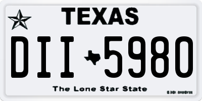 TX license plate DII5980