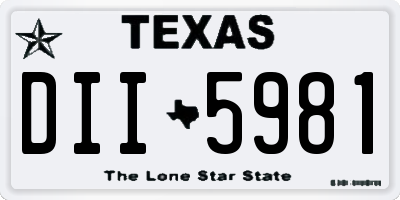 TX license plate DII5981