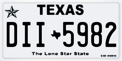 TX license plate DII5982