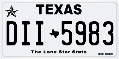 TX license plate DII5983