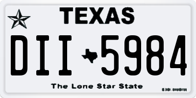 TX license plate DII5984