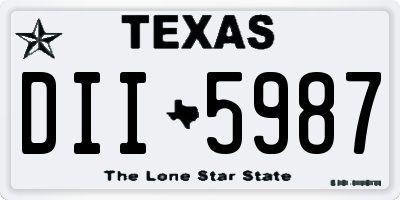 TX license plate DII5987