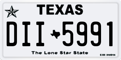 TX license plate DII5991