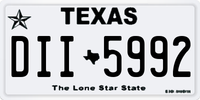 TX license plate DII5992