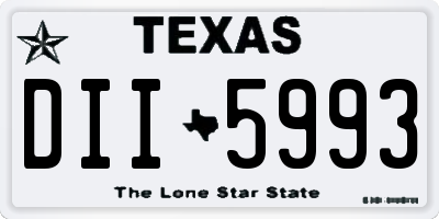 TX license plate DII5993