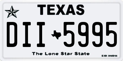 TX license plate DII5995