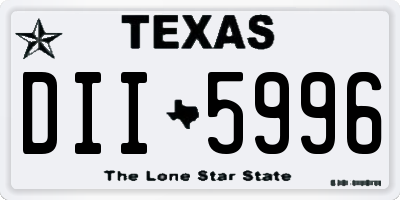 TX license plate DII5996