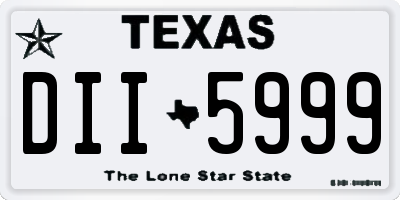 TX license plate DII5999