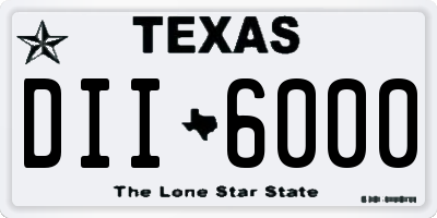 TX license plate DII6000