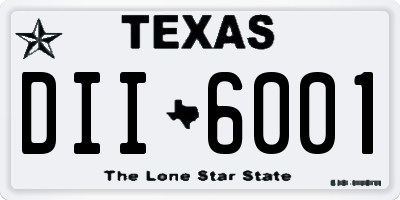 TX license plate DII6001