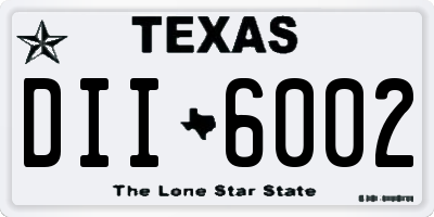 TX license plate DII6002