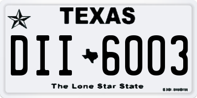 TX license plate DII6003