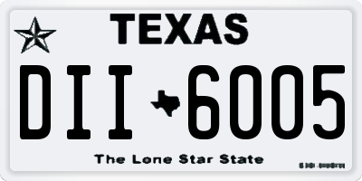 TX license plate DII6005
