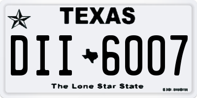 TX license plate DII6007