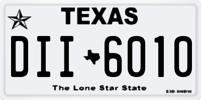 TX license plate DII6010