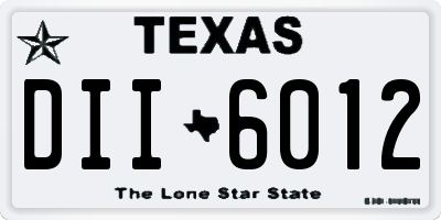 TX license plate DII6012
