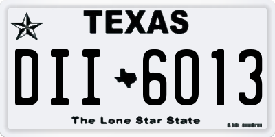 TX license plate DII6013