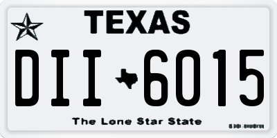 TX license plate DII6015