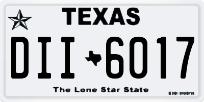 TX license plate DII6017