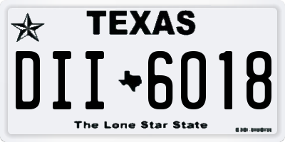 TX license plate DII6018
