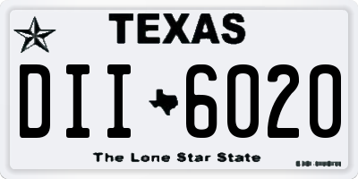 TX license plate DII6020