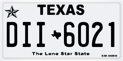 TX license plate DII6021