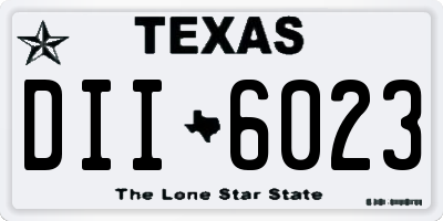 TX license plate DII6023
