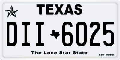 TX license plate DII6025