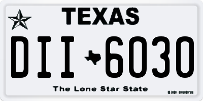 TX license plate DII6030