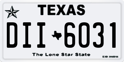TX license plate DII6031