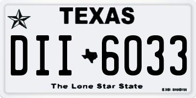 TX license plate DII6033