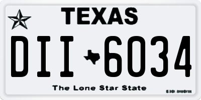 TX license plate DII6034