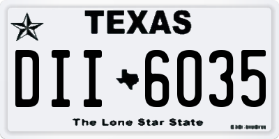 TX license plate DII6035