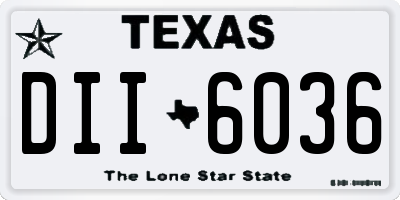 TX license plate DII6036