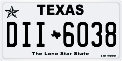 TX license plate DII6038