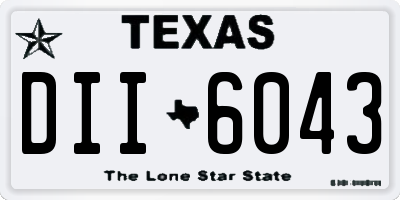 TX license plate DII6043